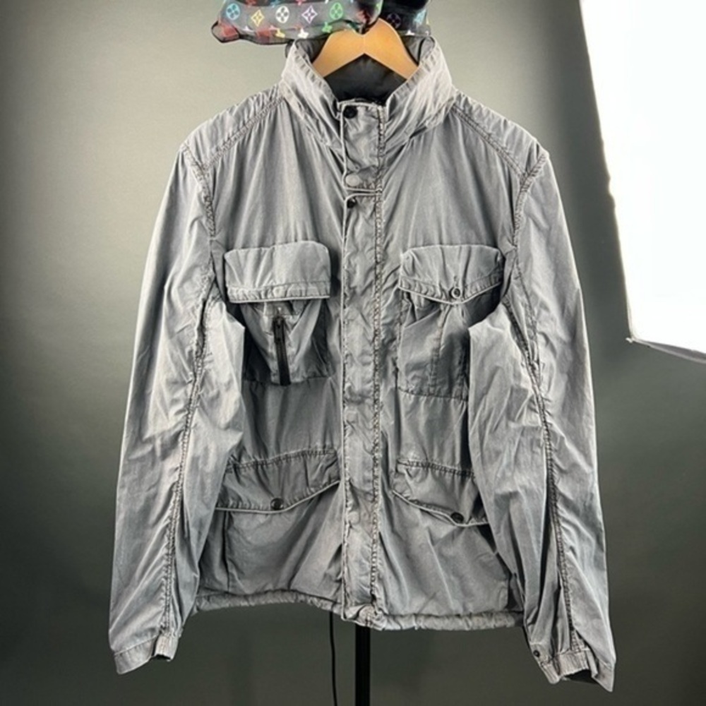 ROGUE Cargo Zipper Hooded Cargo Jacket Grayscale Pastel Gorpcore